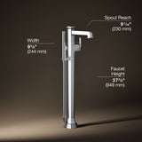 Riff® Floor-mount bath filler trim with handshower