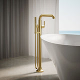 Tone™ Floor-mount bath filler trim with handshower