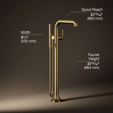 Tone™ Floor-mount bath filler trim with handshower
