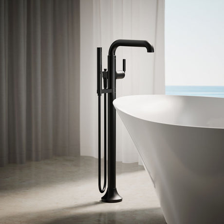 Tone™ Floor-mount bath filler trim with handshower
