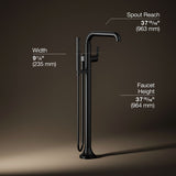 Tone™ Floor-mount bath filler trim with handshower
