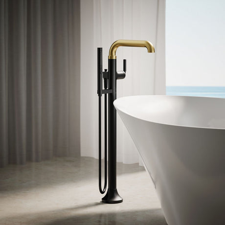 Tone™ Floor-mount bath filler trim with handshower