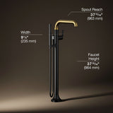 Tone™ Floor-mount bath filler trim with handshower
