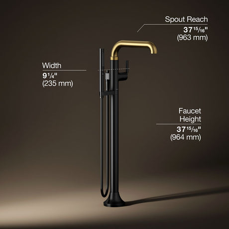 Tone™ Floor-mount bath filler trim with handshower