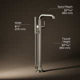 Tone™ Floor-mount bath filler trim with handshower
