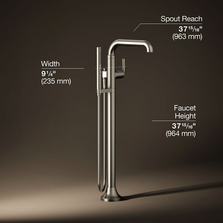Tone™ Floor-mount bath filler trim with handshower
