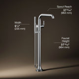 Tone™ Floor-mount bath filler trim with handshower