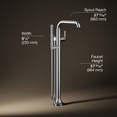 Tone™ Floor-mount bath filler trim with handshower