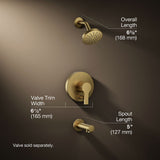 Elate® Rite-Temp® bath and shower trim kit with push-button diverter, 1.5 gpm