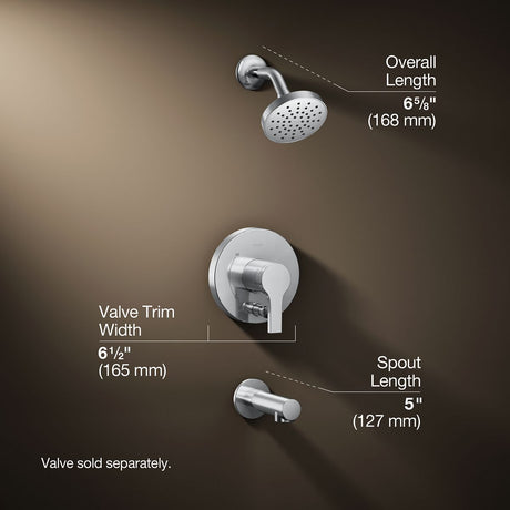 Elate® Rite-Temp® bath and shower trim kit with push-button diverter, 1.5 gpm
