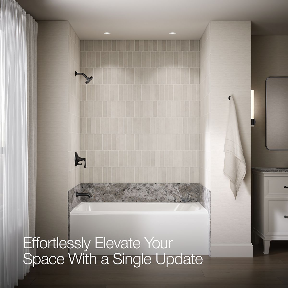 Buckley™ Rite-Temp® bath and shower trim kit with push-button diverter, 2.5 gpm