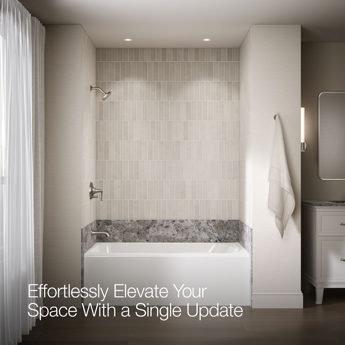 Buckley™ Rite-Temp® bath and shower trim kit with push-button diverter, 2.5 gpm