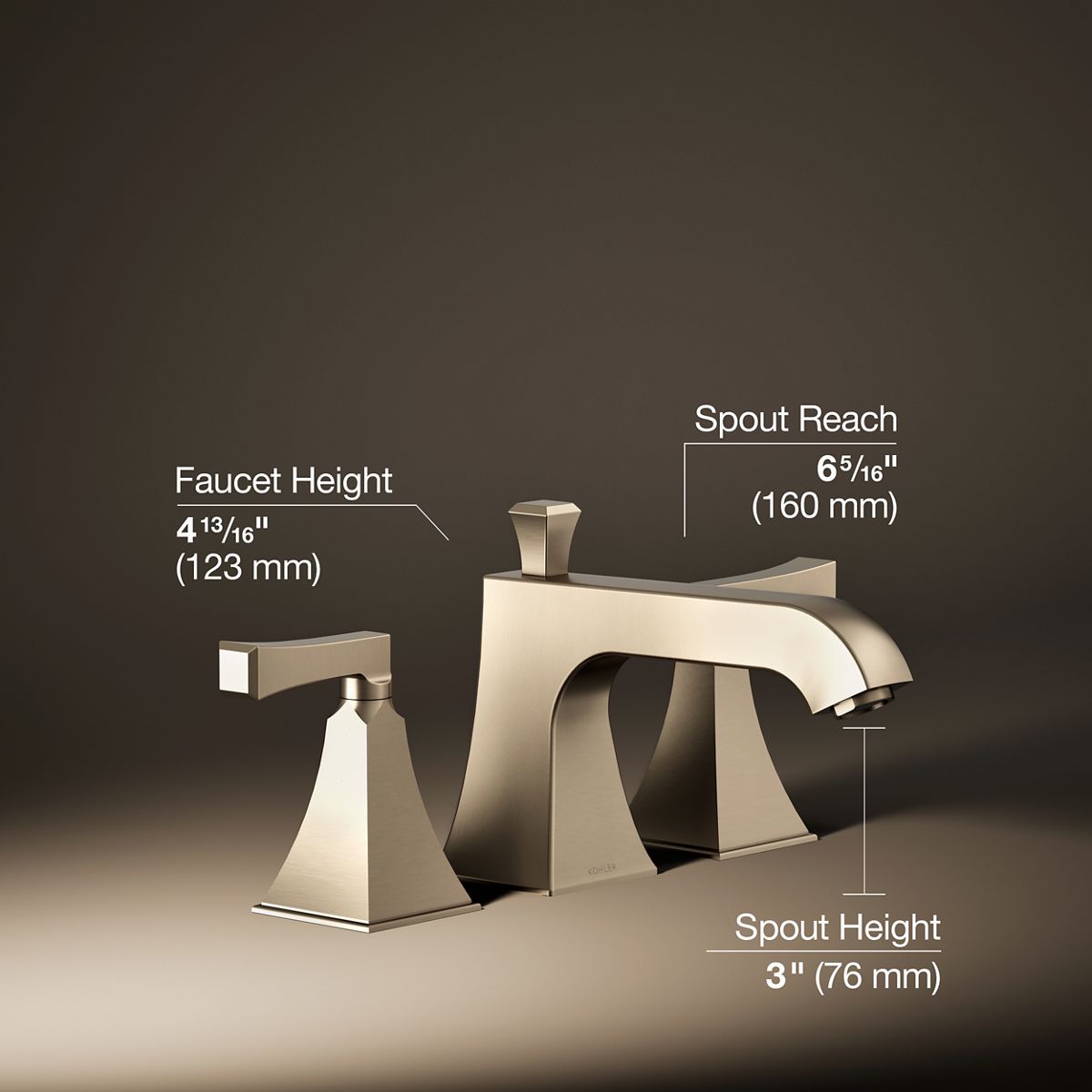 Memoirs® Stately Deck-mount bath faucet trim with diverter