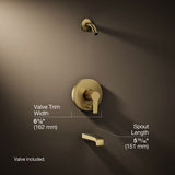 Pitch® Rite-Temp® bath and shower trim kit with push-button diverter, without showerhead