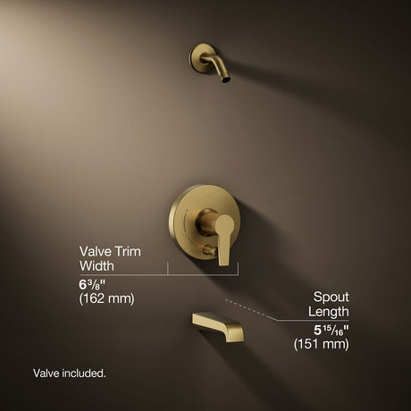 Pitch® Rite-Temp® bath and shower trim kit with push-button diverter, without showerhead