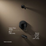 Pitch® Rite-Temp® bath and shower trim kit with push-button diverter, without showerhead