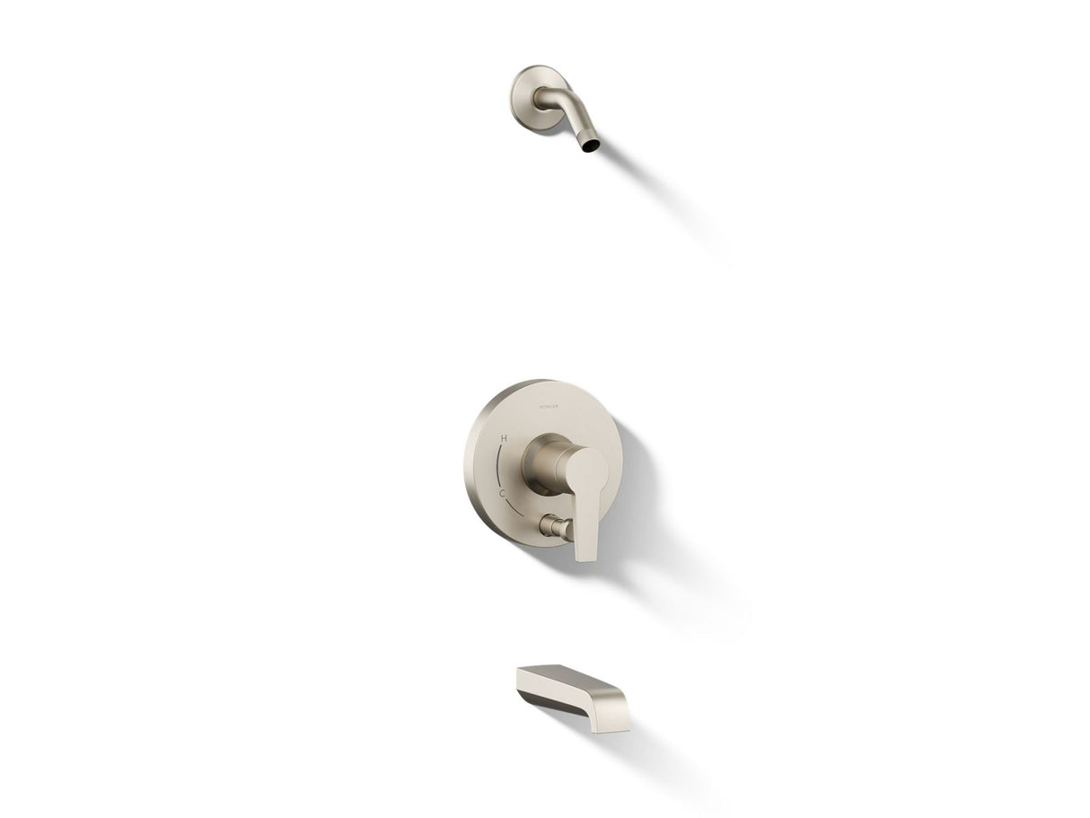 Pitch® Rite-Temp® bath and shower trim kit with push-button diverter, without showerhead