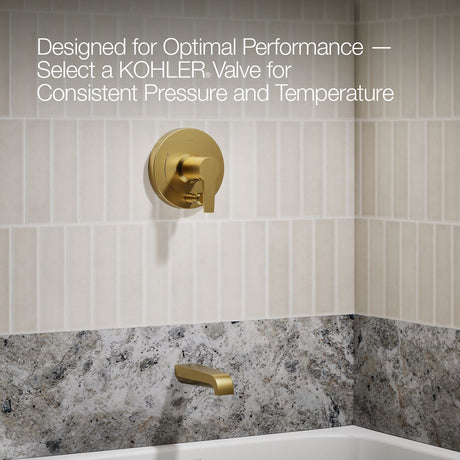Pitch® Rite-Temp® bath and shower trim kit with push-button diverter and lever handle, 2.5 gpm