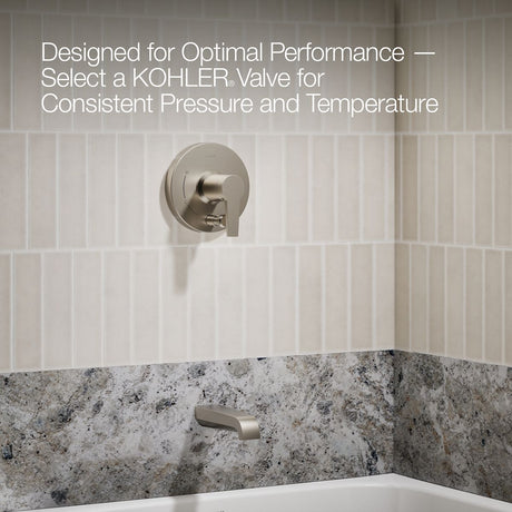 Pitch® Rite-Temp® bath and shower trim kit with push-button diverter and lever handle, 2.5 gpm