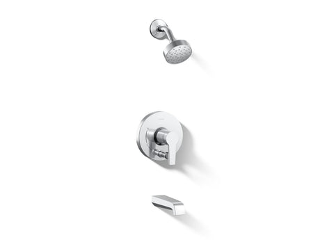 Pitch® Rite-Temp® bath and shower trim kit with push-button diverter and lever handle, 2.5 gpm