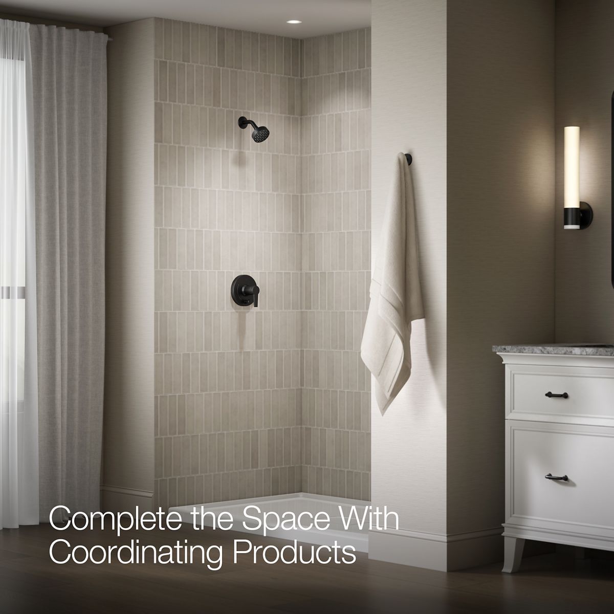 Pitch® Rite-Temp® shower trim kit with push-button diverter, 2.5 gpm