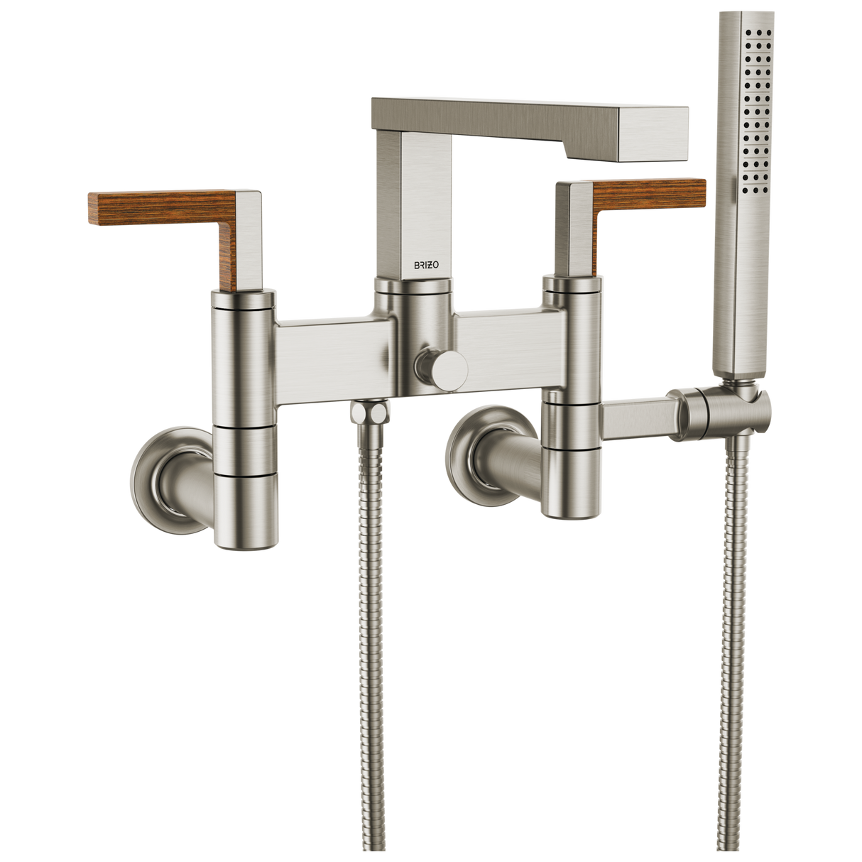 Frank Lloyd Wright Bath Collection by Brizo Two-Handle Tub Filler Trim Kit with Lever Handles Wall Mount Tub Filler Unions