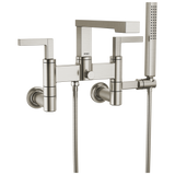 Frank Lloyd Wright Bath Collection by Brizo Two-Handle Tub Filler Trim Kit with Lever Handles Wall Mount Tub Filler Unions