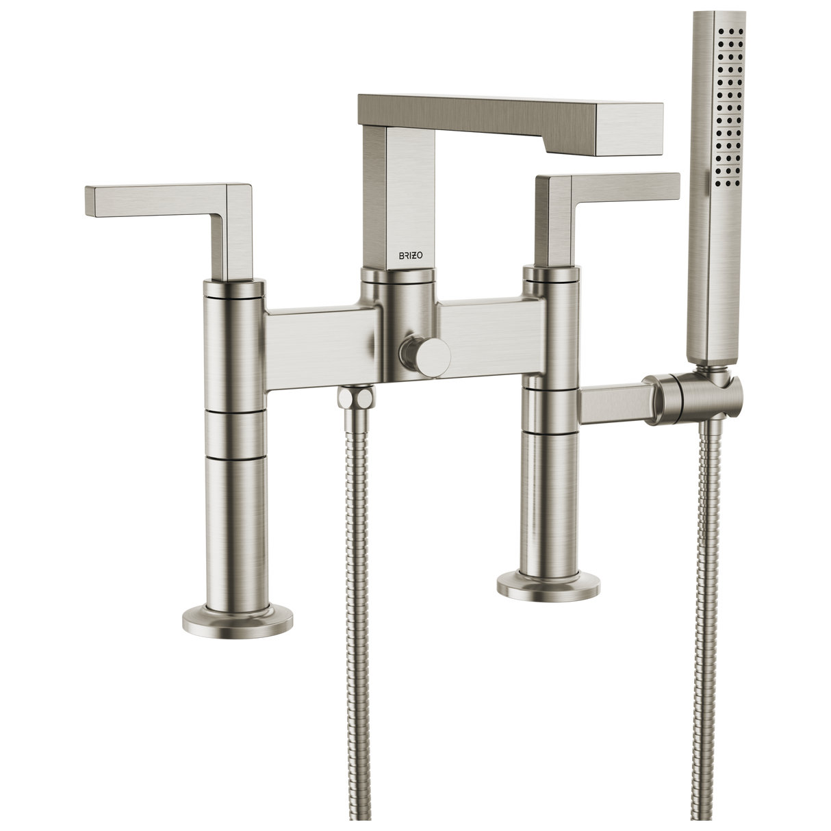 Frank Lloyd Wright Bath Collection by Brizo Two-Handle Tub Filler Trim Kit with Lever Handles Deck Mount Tub Filler Unions