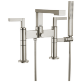 Frank Lloyd Wright Bath Collection by Brizo Two-Handle Tub Filler Trim Kit with Lever Handles Deck Mount Tub Filler Unions