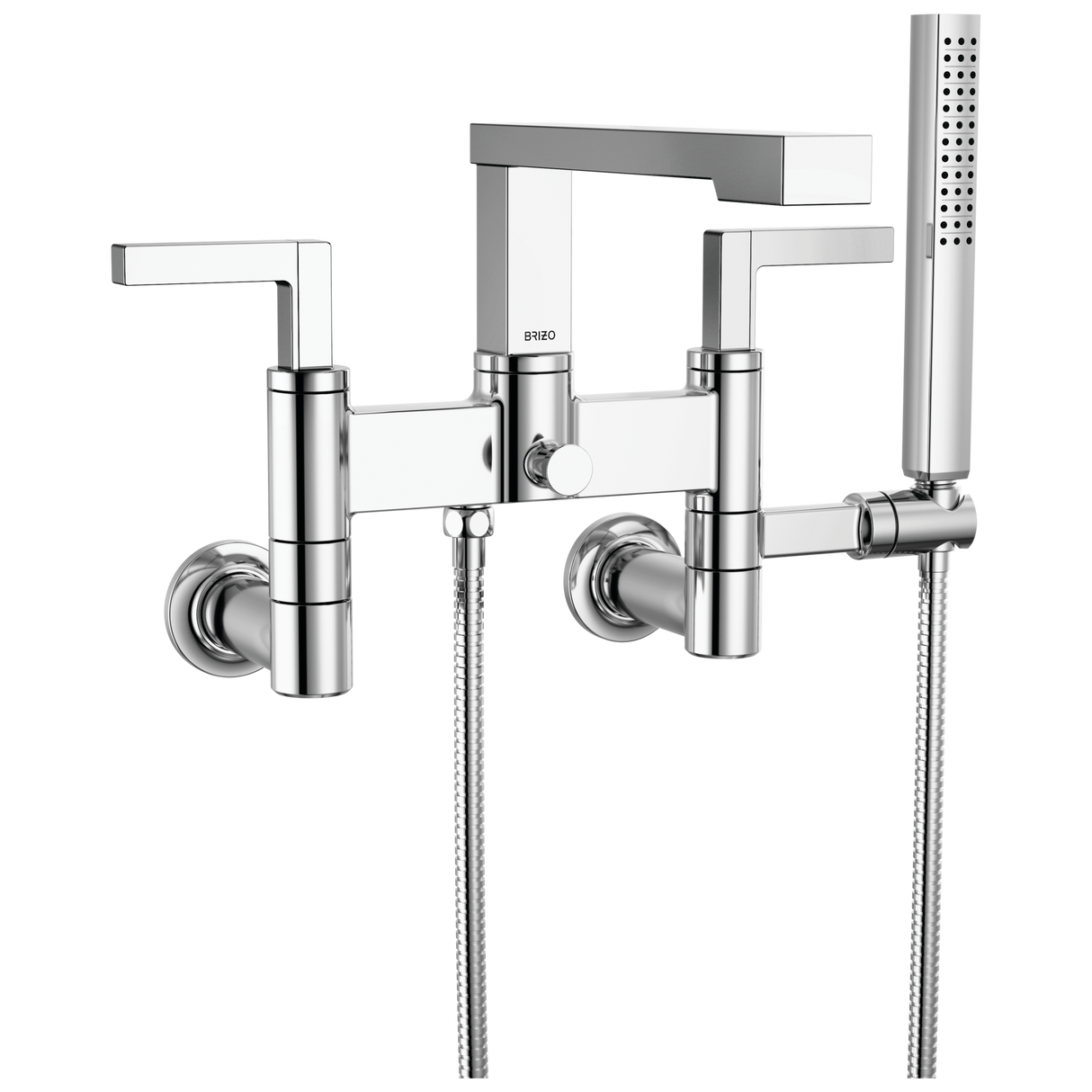 Frank Lloyd Wright Bath Collection by Brizo Two-Handle Tub Filler Trim Kit with Lever Handles Wall Mount Tub Filler Unions