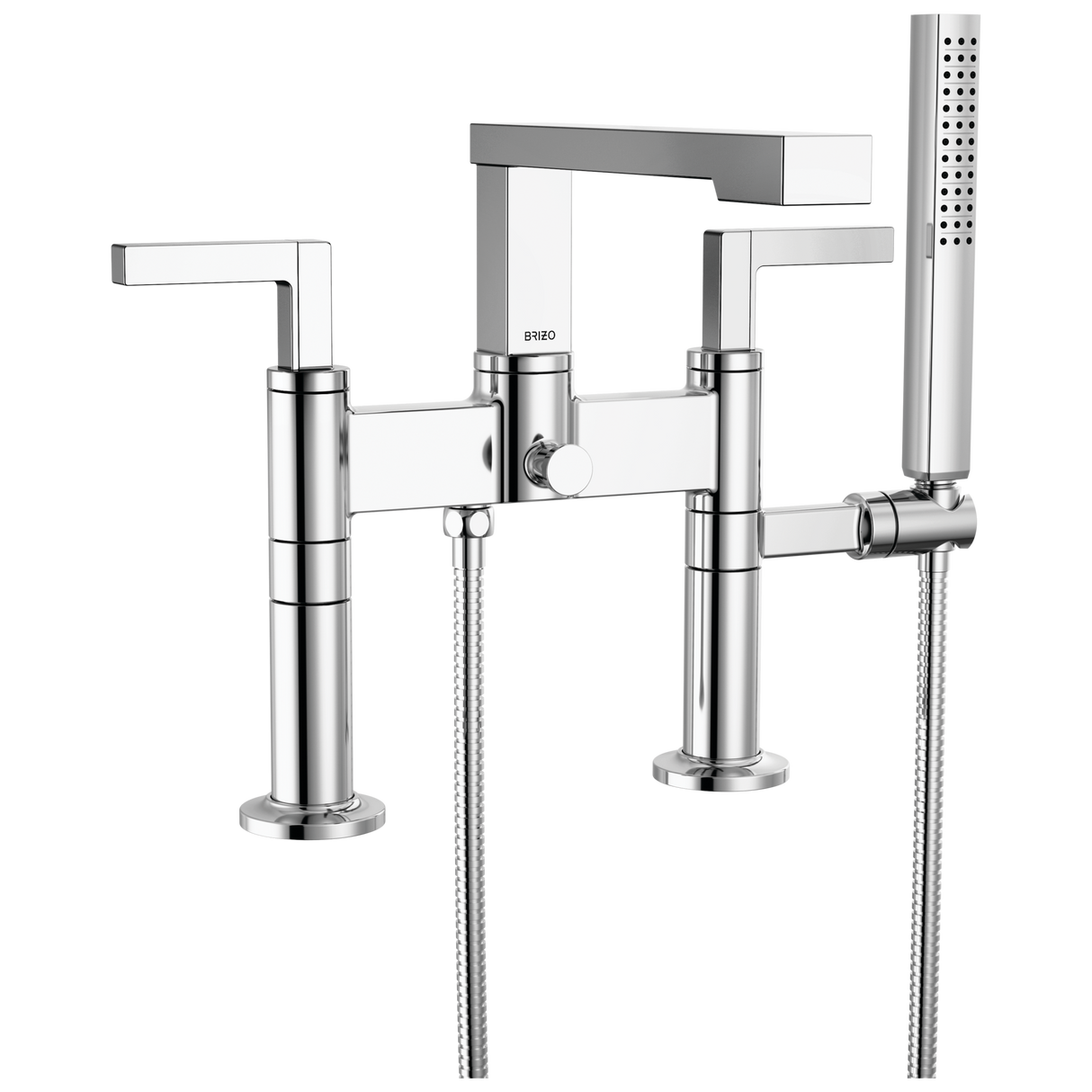Frank Lloyd Wright Bath Collection by Brizo Two-Handle Tub Filler Trim Kit with Lever Handles Deck Mount Tub Filler Unions