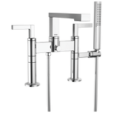 Frank Lloyd Wright Bath Collection by Brizo Two-Handle Tub Filler Trim Kit with Lever Handles Deck Mount Tub Filler Unions