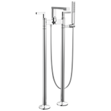 Frank Lloyd Wright Bath Collection by Brizo Two-Handle Tub Filler Trim Kit with Lever Handles Floor Mount Tub Filler Unions