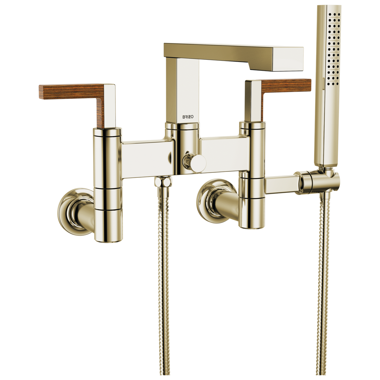 Frank Lloyd Wright Bath Collection by Brizo Two-Handle Tub Filler Trim Kit with Lever Handles Wall Mount Tub Filler Unions