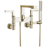 Frank Lloyd Wright Bath Collection by Brizo Two-Handle Tub Filler Trim Kit with Lever Handles Wall Mount Tub Filler Unions