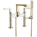 Frank Lloyd Wright Bath Collection by Brizo Two-Handle Tub Filler Trim Kit with Lever Handles Deck Mount Tub Filler Unions