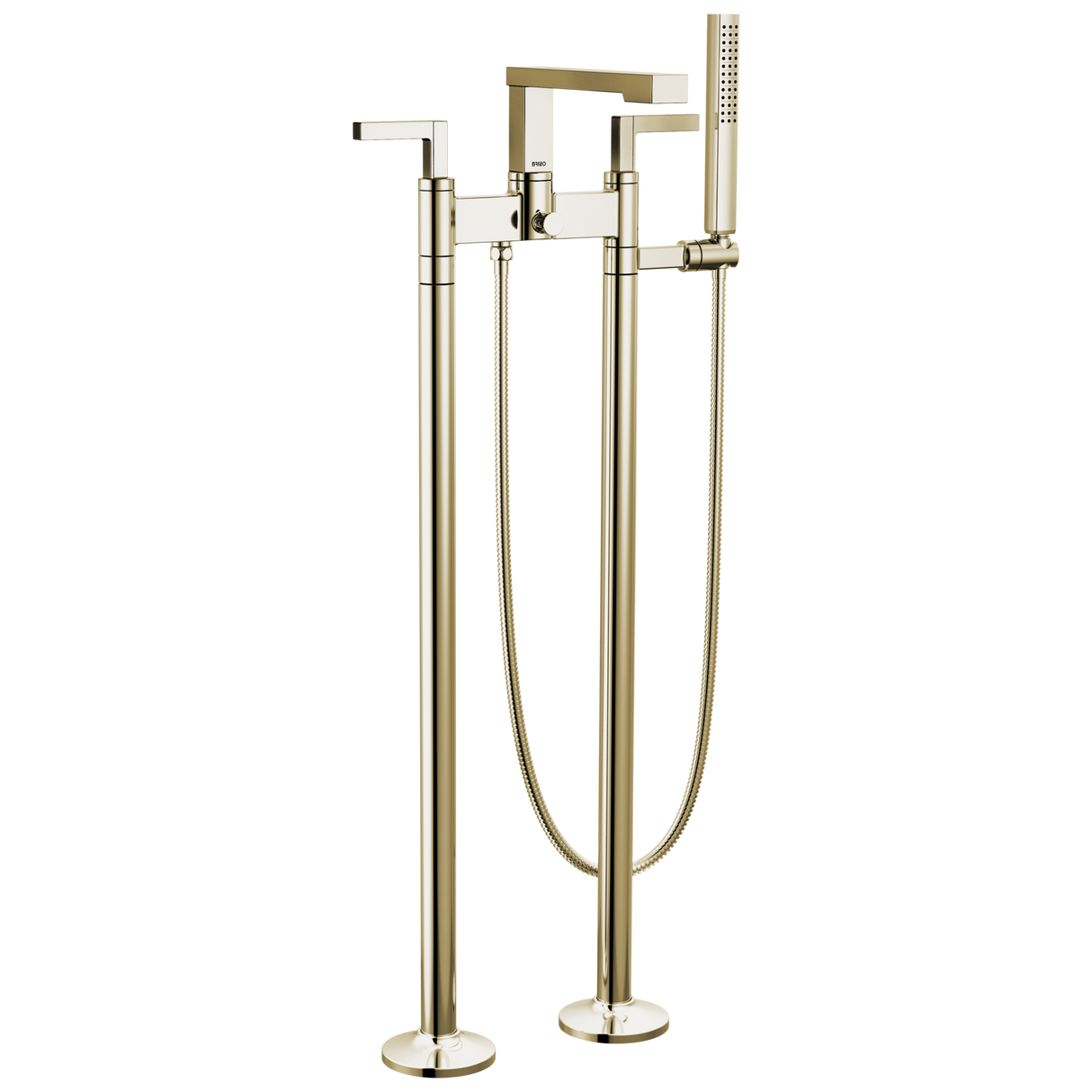 Frank Lloyd Wright Bath Collection by Brizo Two-Handle Tub Filler Trim Kit with Lever Handles Floor Mount Tub Filler Unions