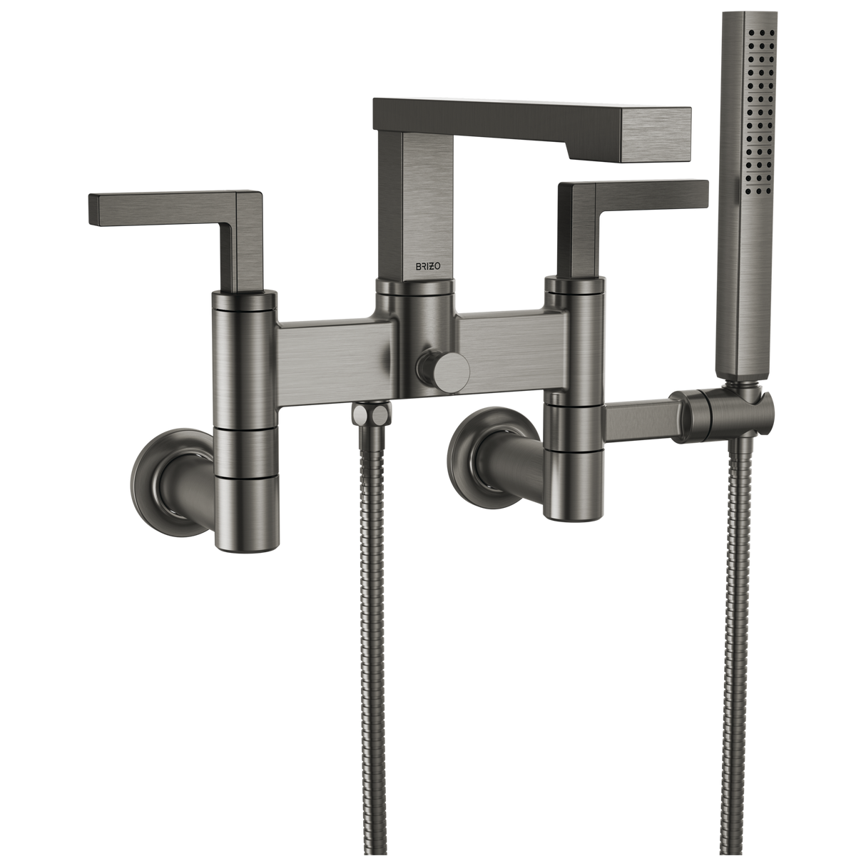 Frank Lloyd Wright Bath Collection by Brizo Two-Handle Tub Filler Trim Kit with Lever Handles Wall Mount Tub Filler Unions