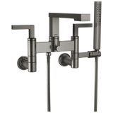 Frank Lloyd Wright Bath Collection by Brizo Two-Handle Tub Filler Trim Kit with Lever Handles Wall Mount Tub Filler Unions