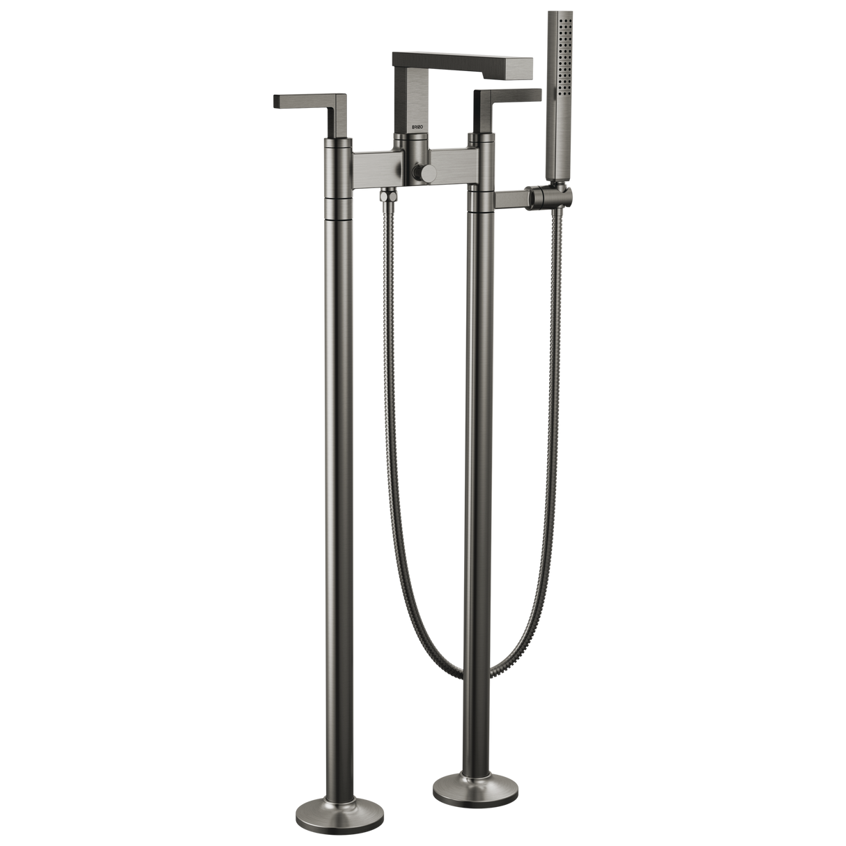 Frank Lloyd Wright Bath Collection by Brizo Two-Handle Tub Filler Trim Kit with Lever Handles Floor Mount Tub Filler Unions