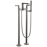 Frank Lloyd Wright Bath Collection by Brizo Two-Handle Tub Filler Trim Kit with Lever Handles Floor Mount Tub Filler Unions