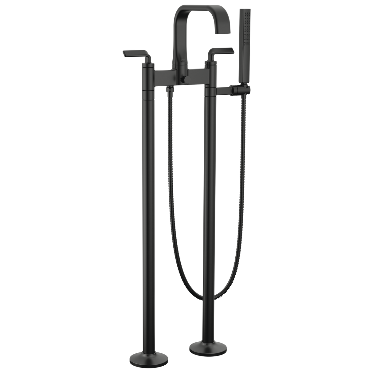 Allaria Two-Handle Tub Filler Trim Kit with Twist Lever Handles Floor Mount Tub Filler Unions