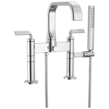 Allaria Two-Handle Tub Filler Trim Kit with Twist Lever Handles Deck Mount Tub Filler Unions