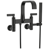 Allaria Two-Handle Tub Filler Trim Kit with Lever Handles Wall Mount Tub Filler Unions