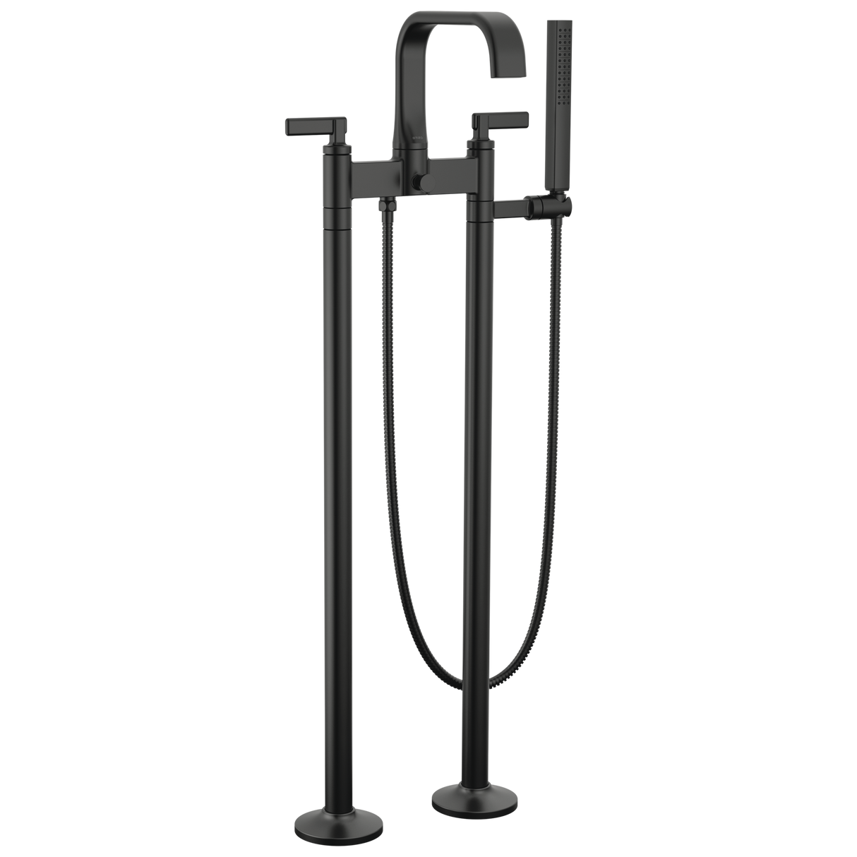 Allaria Two-Handle Tub Filler Trim Kit with Lever Handles Floor Mount Tub Filler Unions