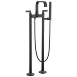 Allaria Two-Handle Tub Filler Trim Kit with Lever Handles Floor Mount Tub Filler Unions