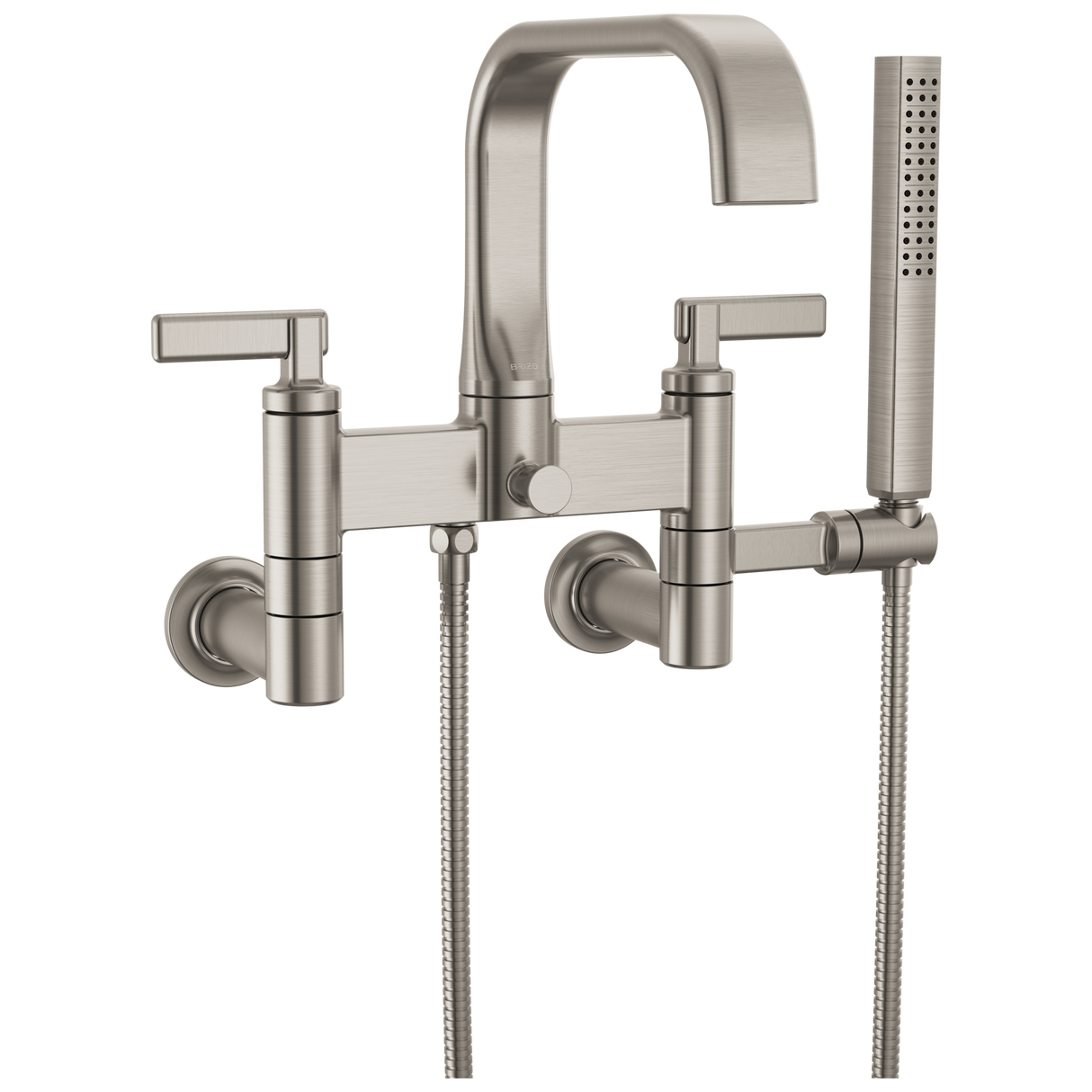 Allaria Two-Handle Tub Filler Trim Kit with Lever Handles Wall Mount Tub Filler Unions