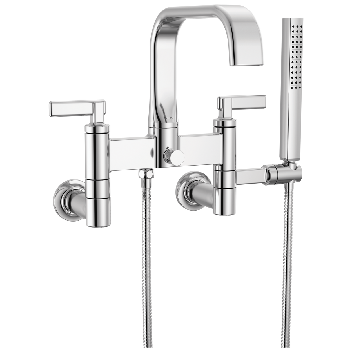 Allaria Two-Handle Tub Filler Trim Kit with Lever Handles Wall Mount Tub Filler Unions