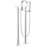 Allaria Two-Handle Tub Filler Trim Kit with Lever Handles Floor Mount Tub Filler Unions