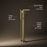 Composed® Floor-mount bath filler trim with handshower